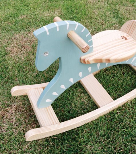 Rocking Horses Painted, Rocking Horse Diy, Rocking Unicorn, Celadon Pottery, Baby Rocking Horse, Wood Rocking Horse, Floor Lamp Shade, Lantern Table Lamp, Kids Rocking Chair