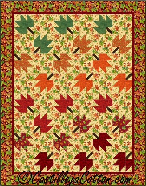 Tumbling Leaves Quilt Pattern 5016-1 | Craftsy Leaves Quilt Pattern, Leaf Quilt Block, Leaves Quilt, Leaf Quilt, Fall Quilt Patterns, Quilting Books, Picnic Quilt, Harvest Blessings, Quilt Square Patterns