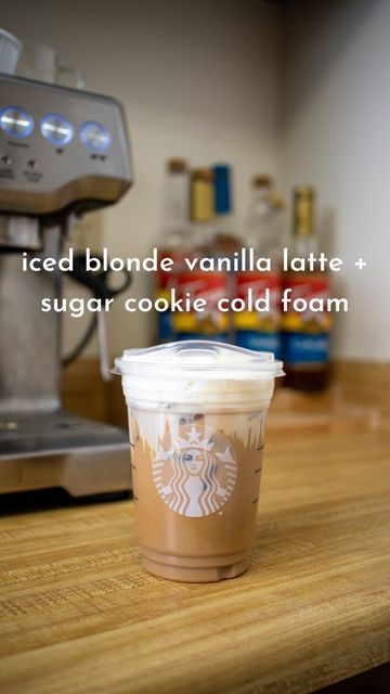 Starbucks Blonde Nespresso Recipes, Torani Cupcake Syrup Recipe, Blonde Roast Starbucks Drinks, Blonde Roast Starbucks Coffee Recipes, Sugar Cookie Cold Foam Starbucks, Sugar Cookie Cold Foam, Iced Blonde Vanilla Latte Starbucks, Blonde Espresso Starbucks Drinks, Blonde Espresso Starbucks