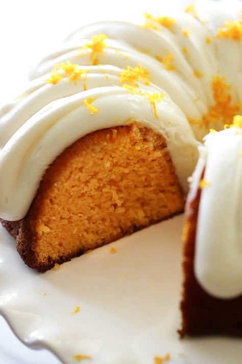 Orange Cream Cake, Creamsicle Cake, Orange Bundt Cake, Orange Dessert, Nothing Bundt, Bundt Cake Recipes, Bundt Cake Recipe, Orange Creamsicle, Bundt Cakes Recipes