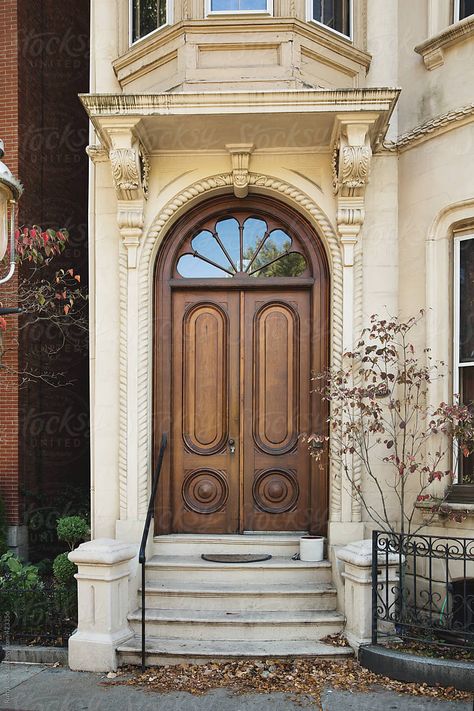 Wooden Door With Fanlight Above by Ruth Black Fancy Doors, Royal Doors, Front Room Design, Portico Design, Castle Doors, Door Design Photos, Main Entrance Door, Gorgeous Doors, Home Decor Aesthetic