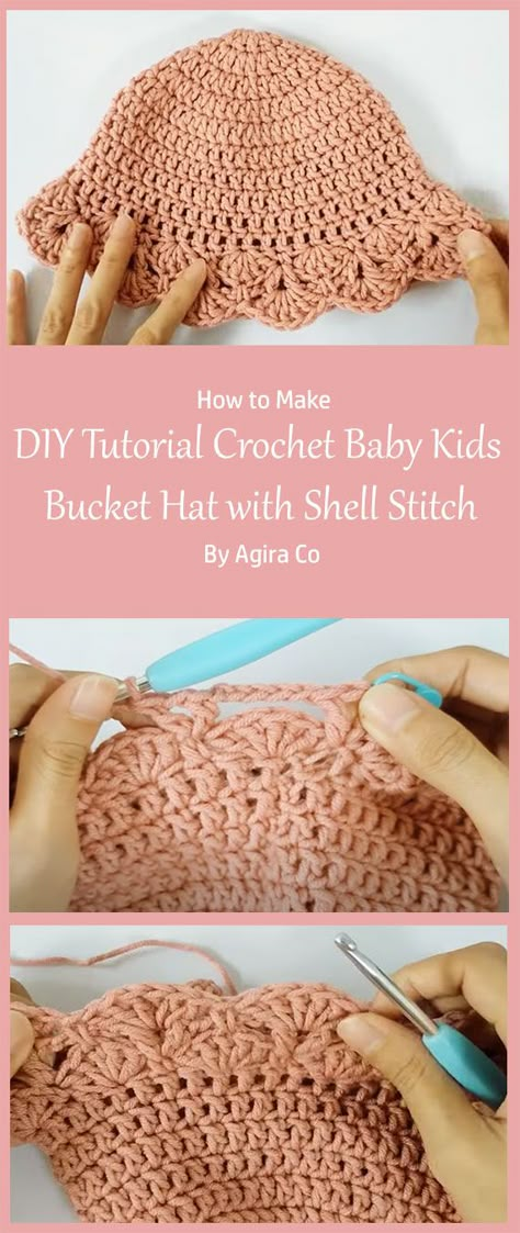 This cute bucket hat will definitely be loved by your kids and they will wear it every day in their school or anywhere they want. Let’s get started! Crochet Toddler Bucket Hat Free Pattern, Baby Bucket Hat Crochet Pattern Free, Crochet Toddler Bucket Hat, Crochet Bucket Hat Baby, Crochet Baby Bucket Hat Free Pattern, Toddler Hat Crochet Pattern Free, Newborn Hat Crochet Pattern, Crochet Ideas For Babies, Crochet Baby Hats Free Pattern Newborns