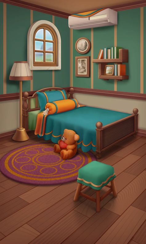 bedroom Bedroom Animation, Bed Illustration, Cartoon Room, Cartoon Bedroom, Room Cartoon, Bedroom Cartoon, Bedroom Scene, Inside Art, Cartoon House