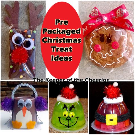 pre-packaged-christmas-treat-ideas Christmas School Treats, Christmas Treat Ideas, Christmas Party Snacks, Diy Christmas Treats, School Christmas Party, Kids Christmas Party, 4 December, Christmas Treat, Treat Ideas