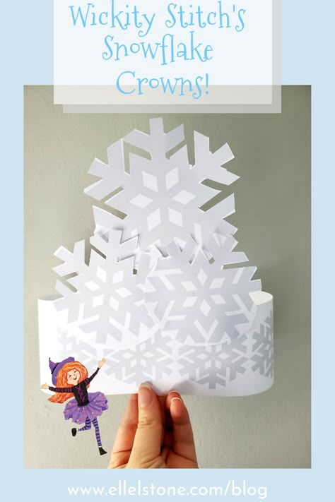 Winter Snowflake Crown craft for children of all ages Snowflake Crown Diy, Snowflake Headband, Christmas Crowns For Kids, Snowflake Crown, Snowflake Costume Kids, Snowflakes Diy Kids, Snowflake Costume, Winter Crown, Diy Birthday Crown