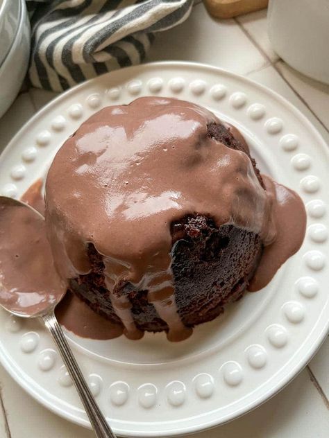 Lava Cake Microwave, Vegan Lava Cake, Lava Cake In A Mug, Sponge Pudding Recipe, Chocolate Sponge Pudding, Chocolate Fever, Cake Microwave, Sponge Pudding, Cup Recipes