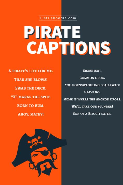 Funny pirate captions Pirate Costume Captions Instagram, Pirate Costume Captions, Funny Pirate Quotes, Pirate Instagram Captions, Pirate Captions Instagram, Pirate Captions, Pirate Photoshoot, Pirate Sayings, Pirate Words