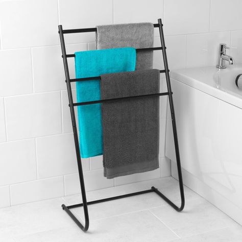 Beldray Free Standing Towel Rack | Wayfair.co.uk Standing Towel Rack, Mounted Towel Rack, Free Standing Towel Rack, Small Bathroom Interior, Metal Clothes Rack, Childrens Bathroom, Wall Mounted Towel Rack, Towel Stand, Bathroom Storage Shelves