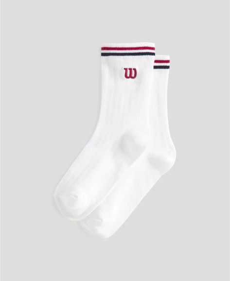 Trendy Cotton Sports Socks, Wilson Sweatpants, Cheap Striped Sporty Socks, Wilson Logo, Socks Logo, Wilson Sporting Goods, Retro Striped Cotton Socks, Crew Sock, Logo Collection