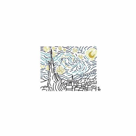 Tattoo ideas Simple Van Gogh Tattoo, Van Gogh Tattoo Ideas, Starry Night Picture, Van Gogh Embroidery, Starry Night Tattoo, Van Gogh Tattoo, Night Tattoo, Small Girly Tattoos, Forearm Band Tattoos