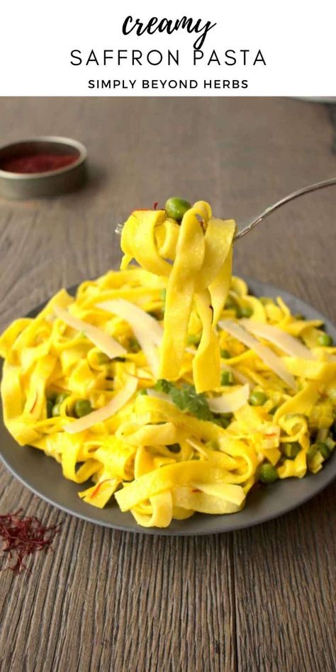 saffron recipes, saffron pasta, pasta recipe Saffron Pasta Recipe, Recipe With Leeks, Saffron Pasta, Vegan Pasta Sauce, Saffron Recipes, Cream Sauce Pasta, Quinoa Pasta, Pasta Varieties, Butter Pasta