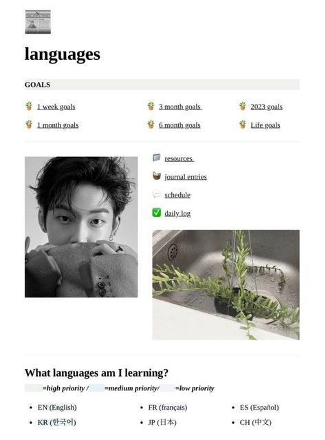 notion study template Language Study Notion, Notion On Phone, Notion Language Learning Template, Language Journal Aesthetic, Aesthetic Language Learning, Learning Languages Aesthetic, Notion Template Language, Language Learning Quotes, Language Learning Template