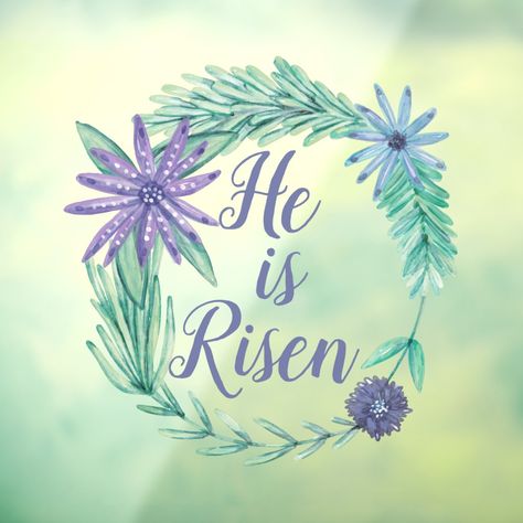 He is Risen Religious Easter Floral Purple Window Cling Size: 8" x 8". Gender: unisex. Age Group: adult. Holiday Memes, Purple Window, Easter Window, Spiritual Family, Church Window, Bloxburg Decals Codes, Rise Art, Easter Religious, Church Windows