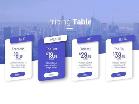 Price Table, Ui Ux 디자인, Price List Design, App Interface Design, Social Media Advertising Design, Pricing Table, Powerpoint Design Templates, Powerpoint Presentation Design, List Design