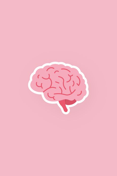 a pink brain icon with dark pink lines inside the icon depicting the veins and general blood flow. All of this is on a light pink background. Head Illustration Brain, Cute Psychology Doodles, Cute Brain Doodle, Cute Brain Illustration, Pink Brain Aesthetic, Psychology Cartoon, Psychology Doodles, Neurology Aesthetic, Psychology Icon