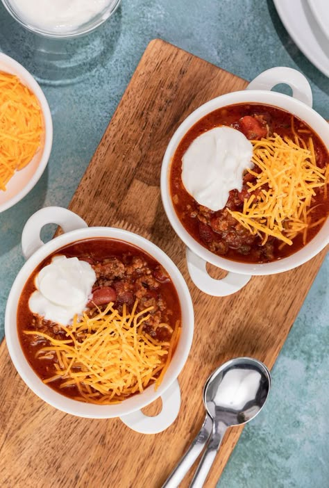 Single Serve Chili Recipe, Small Crockpot Chili Recipe, Small Chili Recipe, Easy Chili For Two, Small Pot Of Chili, Chilli Recipe For Two, Small Batch Of Chili, Small Batch Chilli, Chili For 2 Recipe