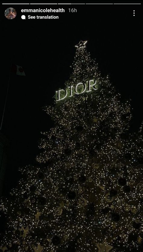 Dior Christmas tree Christmas light winter December inspo aesthetic moodboard lifestyle fashion places Dior Christmas Tree, Dior Christmas, Winter December, Christmas Aesthetic Wallpaper, Aesthetic Moodboard, Dim Lighting, Christmas Light, Tree Christmas, Lifestyle Fashion