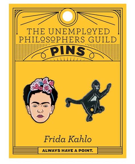 Frida & Monkey Pins - The Unemployed Philosophers Guild Make Enamel Pins, Pet Monkey, Pin Game, Collar Pins, Enamel Pin Badge, Enamel Lapel Pin, Philosophers, Metal Pins, Cute Pins