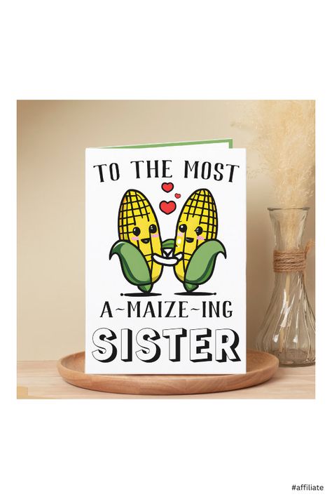 Cute Birthday Cards For Cousin, Greeting Cards For Sister, Cute Birthday Ideas For Sister, Christmas Cards For Sisters, Funny Sister Quotes Humor, Bday Card Ideas For Sister, Birthday Card For Mom Ideas, Sister Cards Handmade, Sister Card Ideas