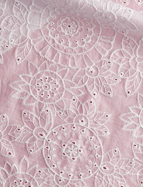 Learn All About Enchanting Eyelet Fabric - Threads Eyelet Embroidery, Eyelet Lace Pattern, Diy Lace Trim, Eyelet Fabric, Hand Printed Fabric, Boutique Dress Designs, Net Fabric, Lilac Color, Pretty Fabric