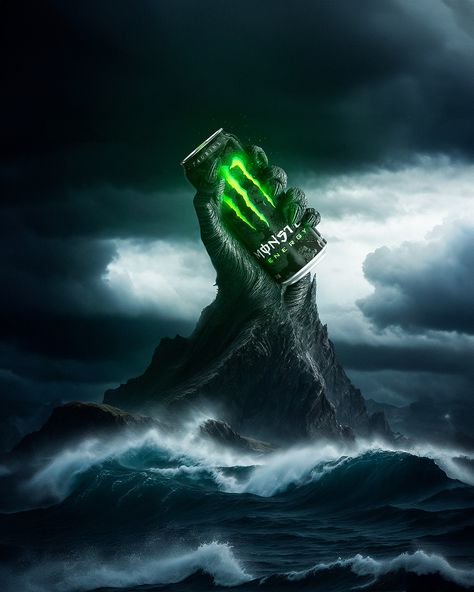 Unleash The Beast, Social Media Advertising Design, Creative Advertising Design, Graphic Design Ads, Z Arts, Matte Painting, Graphic Design Tips, Monster Design, Monster Energy