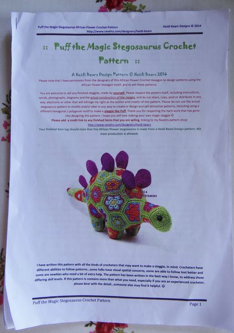 Heidi Bears Patterns Free, Heidi Bears Patterns, Stegosaurus Crochet Pattern Free, Stegosaurus Crochet Pattern, Heidi Bears, African Crochet, African Flower Crochet, Bear Patterns Free, Crochet Charts