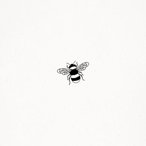 Simple Bee Tattoo Outline, Minimal Bee Tattoo, Tiny Bee Tattoo Simple, Bumble Bee Tattoo Cute, Bumble Bee Doodle, Bee Tattoo Drawing, Line Art Bee, Bee Tattoo Simple, Bee Flower Tattoo