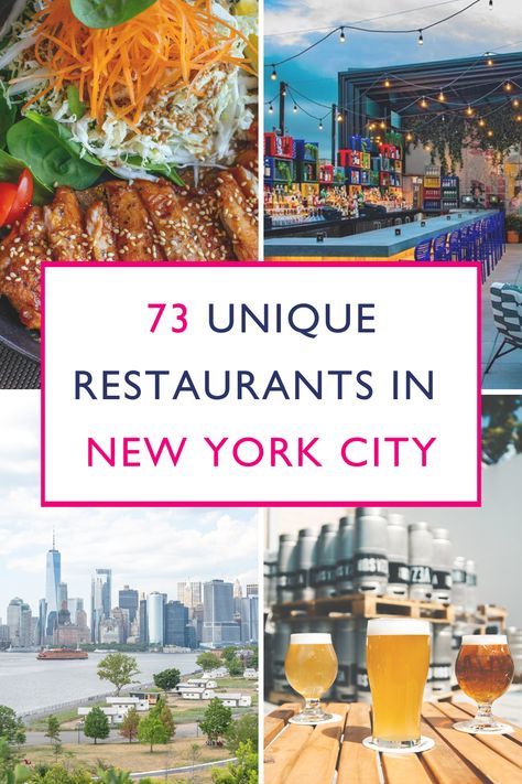 Discover the most unique places to eat in NYC! Enjoy eats with great views, great ambiance, and more of the coolest dining experiences that NYC has to offer! Nyc Food Bucket List, New York City Restaurants, Moma Nyc, Nyc Spots, Nyc Bucket List, Winter In New York, Restaurants In Nyc, New York Vacation, Bucket List Vacations