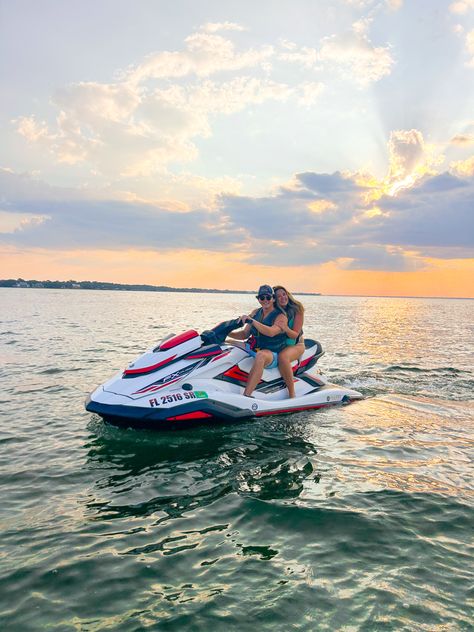 Jetski aesthetic, Jetskiing, water, swimming, crab island, destin, couple aesthetic, couple jetskiing, boat day, boat at sunset, jetski at sunset, preppy couple, summer, summer couple, guy and girl jetski Jetski Aesthetic, Sunset Preppy, Preppy Couple, Crab Island, Ski Pics, Couple Summer, Ski Aesthetic, Boat Day, Ibiza Beach