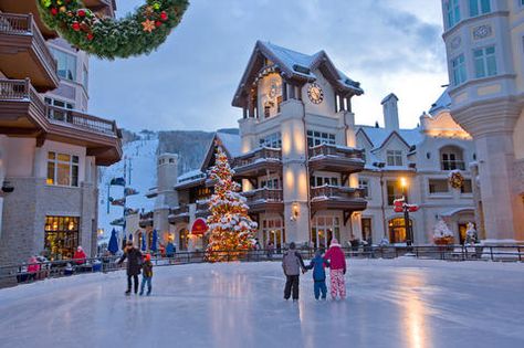 Ice skating in @Vail, @Colorado.  #Colorado Vail Colorado Winter, Vail Ski Resort, Colorado Christmas, Vail Resorts, Vail Skiing, Vail Village, Vail Co, Colorado Winter, Best Ski Resorts