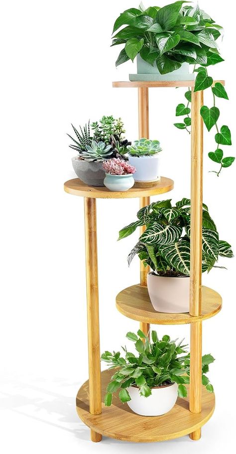 Tattoo Trees, Wooden Plant Stands Indoor, Small Wooden Projects, Tiered Planter, Corner Plant, Small Balcony Design, Wood Craft Projects, Support Plante, Wooden Plant Stands