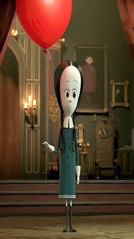 Wow, Wednesday from cartoon is so cute<3 Animated Wednesday Addams, Wednesday Adam’s, Wensday Adam, Wednesday Addams Cartoon, Wednesday Cartoon, Balloon Cartoon, Halloween Makeup Pretty, Adams Family, Red Balloon