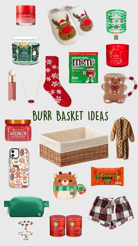 Looking to create the perfect Burr Basket for a friend? Check out these 25+ must-have items to build a thoughtful, personalized gift they’ll love! From cozy treats to cute essentials, this guide will help you curate a Burr Basket that’s both meaningful and fun. Whether it's for a birthday, thank you, or just because, start crafting the ultimate gift now! Burr Basket Ideas, Burr Basket Ideas for girlfriend, Burr Basket Ideas for him, Holiday Gift basket #ad Friend Burr Basket Ideas, Cute Christmas Gift Basket Ideas, What To Put In A Christmas Gift Basket, Gift Baskets Christmas Ideas, Special Gifts For Friends, Gift Ideas For Christmas For Friends, Christmas Gifts For A Friend, Teacher Burr Basket, Christmas Brrr Basket