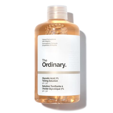 The Ordinary Glycolic 7% Toning Solution delivers gentle exfoliation to the skin to help visibly boost radiance and clarity for a healthier-looking complexion. The Ordinary Glycolic Acid, Exfoliating Toner, Uneven Skin Texture, Skin Foundation, Gentle Exfoliator, Luxury Makeup, Glycolic Acid, Uneven Skin, Even Skin Tone