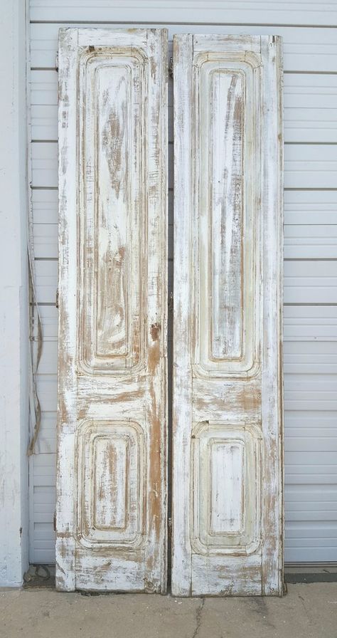 White Wash Wood 3 Panel Door – Antiquities Warehouse 3 Panel Door, Distressed Doors, White Wash Wood, Solid Wood Entry Doors, Old Wood Doors, Custom Wood Doors, Doors Repurposed, Funky Junk Interiors, Panel Door