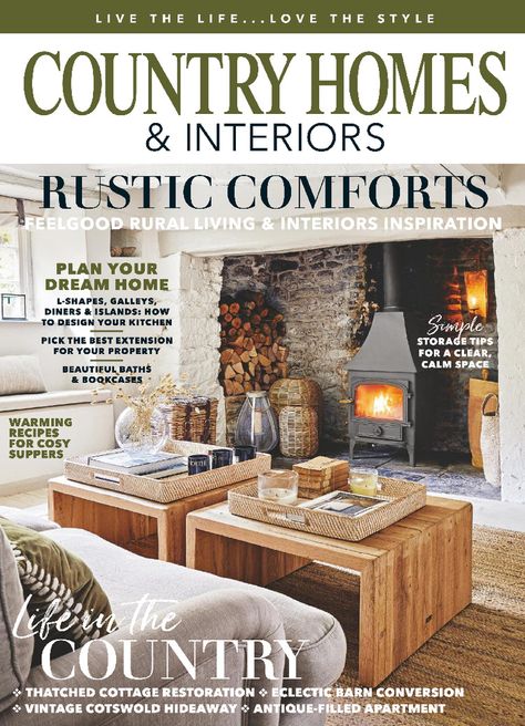 Country Homes & Interiors February 2021 Country Home Decorating, Country Homes Interiors, Interior Magazine, Modern Country Decor, Rustic Comforter, Country House Style, Country House Interior, Rural Living, Real Homes