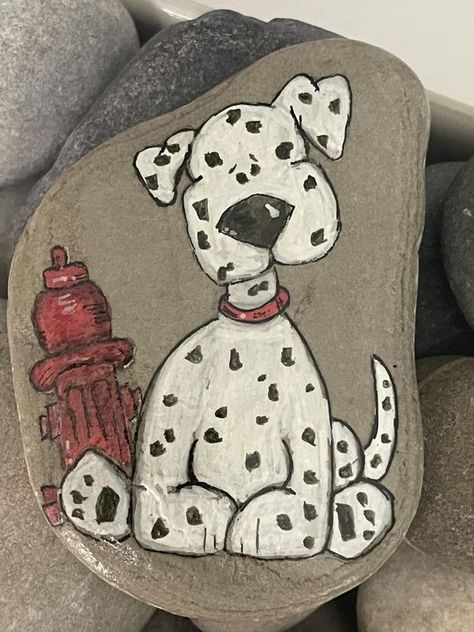 Painted Dog Rocks, Dog Painted Rocks Ideas, Dog Painted Rocks, Whimsical Faces, Painted Dog, Dog Rocks, Rock Ideas, Smiling Dogs, Rock Painting Designs