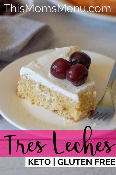 Keto Tres Leches! A simple sponge cake soaked in sweetened milk and topped with homemade whipped cream is sure to please everyone. Keto Tres Leches Cake, Simple Sponge Cake, Diet Lunch, Low Fat Low Carb, Postre Keto, Low Carb Cheesecake, Keto Friendly Desserts, Low Carb Low Sugar, Keto Cake