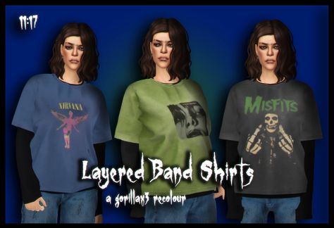 Sims 4 Cc Nirvana Shirt, Sims 4 Grunge Jewelry Cc, Sims4 80s Cc, Sims Cc Band Tees, Band Tee Sims 4 Cc, Sims 4 Nirvana Cc, Sims 4 Band Shirts, Sims Cc 80s, Sims 4 Cc Clothes Female Grunge