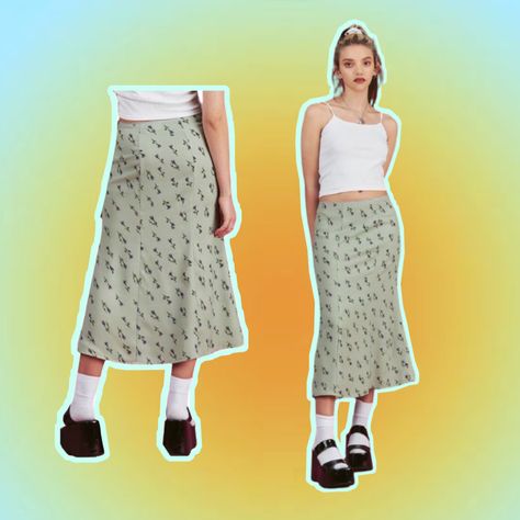 click link to see more Y2k Skirts Long, Unif Aesthetic, Long Jean Skirt Outfits, Y2k Long Skirt, Long Skirt Aesthetic, Long Skirt Outfits For Summer, Y2k Cyberpunk, Harajuku Skirt, Y2k Fashion Early 2000s