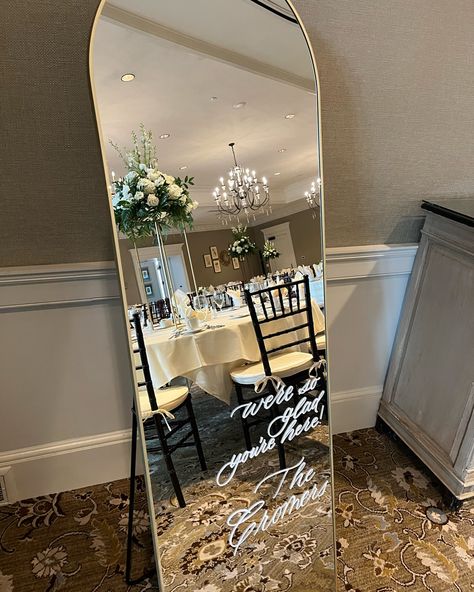 Mirror Spotlight 🪩✨💖 The Evelyn There has been so much love for this floor length beauty! The arch paired with the simple gold frame giving minimalist elegance! Plus it has its own stand attached meaning it doesn’t need an easel OR a wall to lean on. It’s the perfect selfie mirror for any event! I promise your guests will definitely be taking pictures in it! 📸 It’s seen lots of wedding love but also been used for other events too! I love getting to see all the ways people use the mirror... Perfect Selfie, So Much Love, All The Way, Taking Pictures, Gold Frame, Floor Length, Mirror, Wall