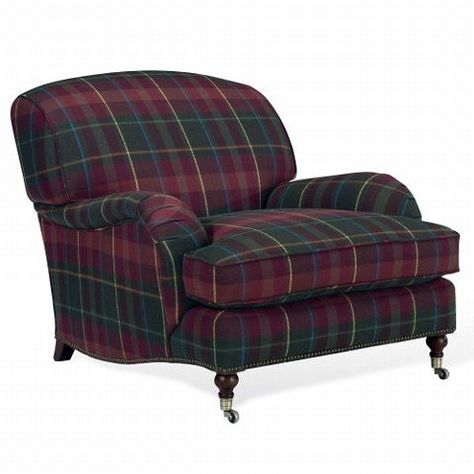 * Tartan Furniture, Tartan Chair, Plaid Living Room, Plaid Chair, Ralph Laurent, Ottoman Furniture, Northern Exposure, Eating Area, Chair Ideas