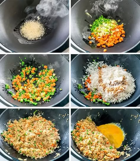 Super quick and Easy Fried Rice in less than 10 minutes. This fried rice is very versatile, made with egg, any other protein can be added such as shrimp or chicken. #friedrice Easy Fried Rice, Chicken Fried Rice Easy, Fried Rice Recipe Easy, Fried Rice With Egg, Making Fried Rice, Easy Rice Recipes, Christmas Food Dinner, Chicken Fried Rice, Fried Rice Recipe