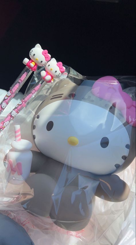 Hello Kitty Merch Aesthetic, Hello Kitty Plush Aesthetic, Hello Kitty Lighter Aesthetic, Hello Kitty Stuffed Animal Aesthetic, Hello Kitty Water Bottle Aesthetic, Hello Kitty Room Decor, Pretty School Supplies, Hello Kitty Bedroom, Hello Kitty Gifts