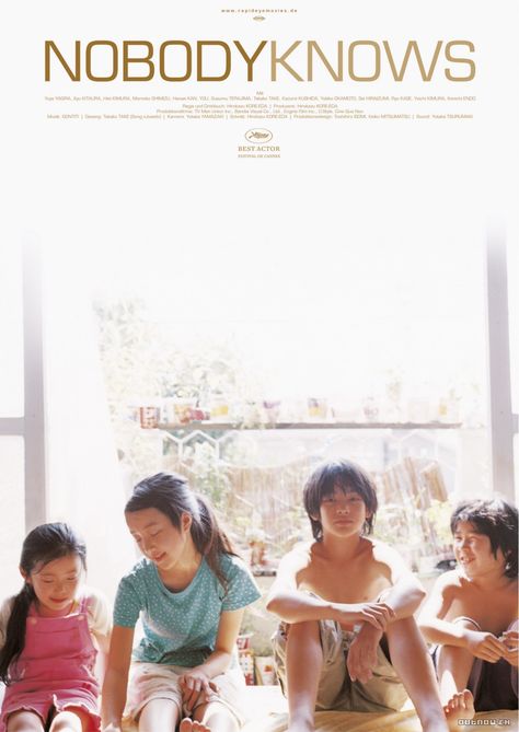 'Nobody Knows' (2004) Nobody Knows 2004, Princess Kaguya, Tokyo Story, Great Movies To Watch, Nobody Knows, Japanese Movies, Japanese Film, Good Movies To Watch, Film Posters