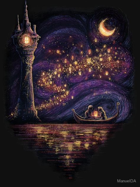 Canvas For Beginners, Funny Tee Shirts, Rapunzel, Night Sky, Floating, Limited Edition, Tee Shirts, T Shirts, Stars