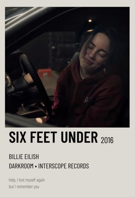 Polarid Music Billie Eilish Song Poster, Billie Eilish Home Screen, Six Feet Under Billie Eilish, Song Cards, Song Posters, Home Screen Wallpaper, Mini Posters, Polaroid Posters, Billie Eillish