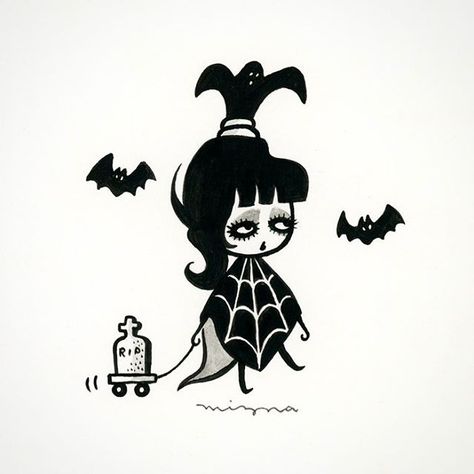 Little Lydia Creepy Cute, Caricatures, Beetlejuice, Halloween Art, Body Art Tattoos, Dark Art, Monster High, A Girl, Art Inspo