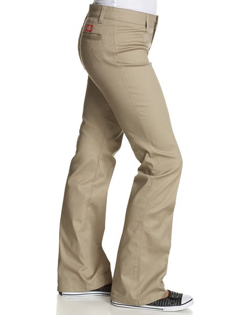 Fitted Khaki Pants, Khaki Pants Outfit School Uniform, Khaki Flare Pants, Fitted Khaki Pants With Side Pockets, Kacki Pants, Bootcut Khaki Pants, Low Rise Khaki Pants, Bootcut Pants Outfit, Uniform Clothes