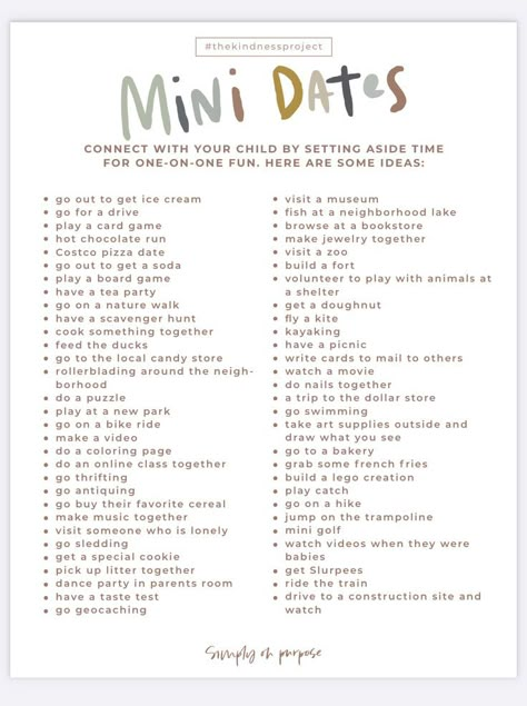 Strengthen your bond with your child through these fun and simple mini date ideas! From ice cream runs to nature walks, board games, and creative projects, these one-on-one activities are perfect for creating special memories. 💕 #ParentingIdeas #FamilyTime #MiniDates #TheKindnessProject Quality Time Ideas With Husband, Stuff To Do On Valentines Day, Parent Date Night Ideas, Cute Ideas For Couples To Do, Relationship Binder, New Date Ideas, Things To Do With Your Partner At Home, Boyfriend Activities At Home, Simple Date Ideas At Home